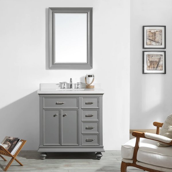 Carrara Quartz Stone Top - grey