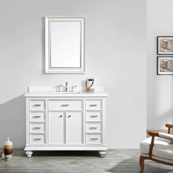 Carrara Quartz Stone Top - White