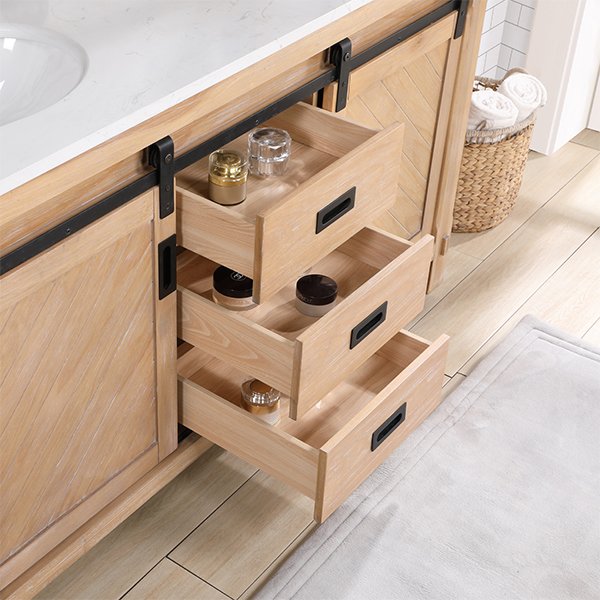 White Composite Countertop - Weathered pine