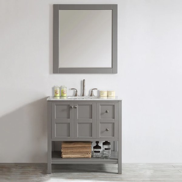 Marble Countertop With or wo Mirror - grey