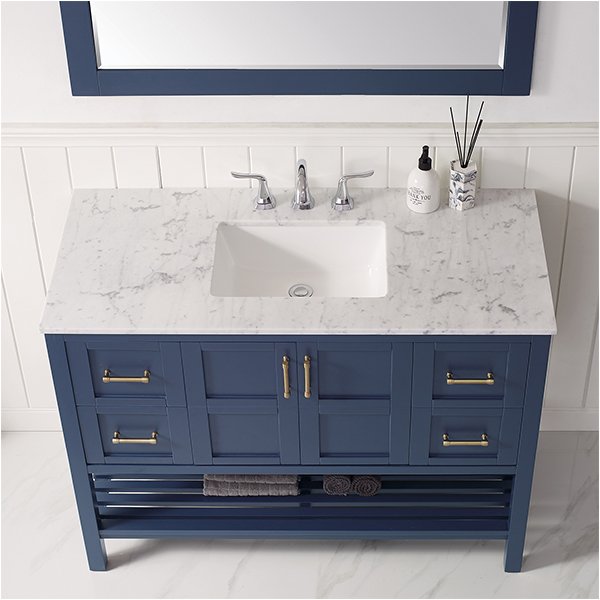 Carrara White Marble Countertop -royal-blue