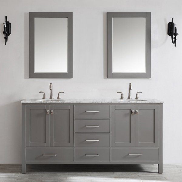 Carrara White Marble Countertop - grey