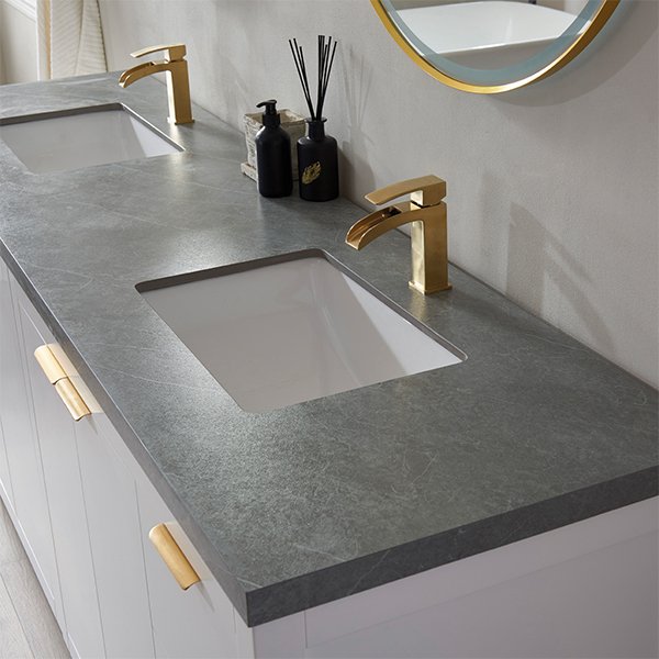 Grey Sintered Stone Countertop - with-mirror