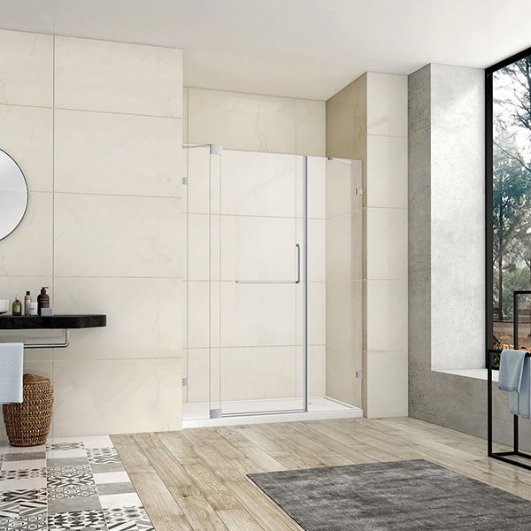 Milano Hinged Frameless Shower Door 60"W x 72"H