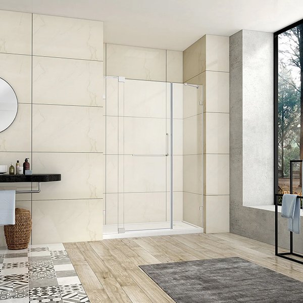 Milano Hinged Frameless Shower Door 60"W x 72"H