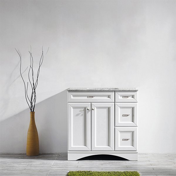 Carrara White Marble Countertop - without-mirror