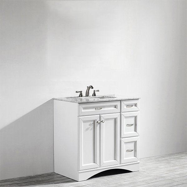 Carrara White Marble Countertop - without-mirror