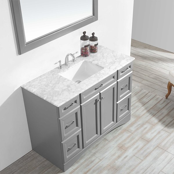 Carrara White Marble Countertop - with mirror grey finnish