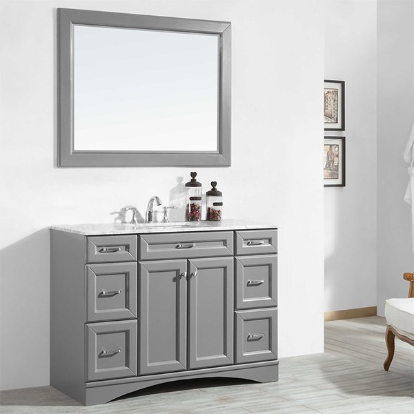 Carrara White Marble Countertop - with mirror grey finnish