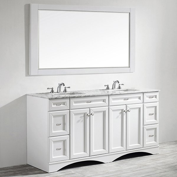 Carrara White Marble Countertop - with mirror white finnish