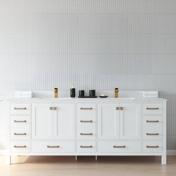 Composite Carrara White Stone Countertop - white