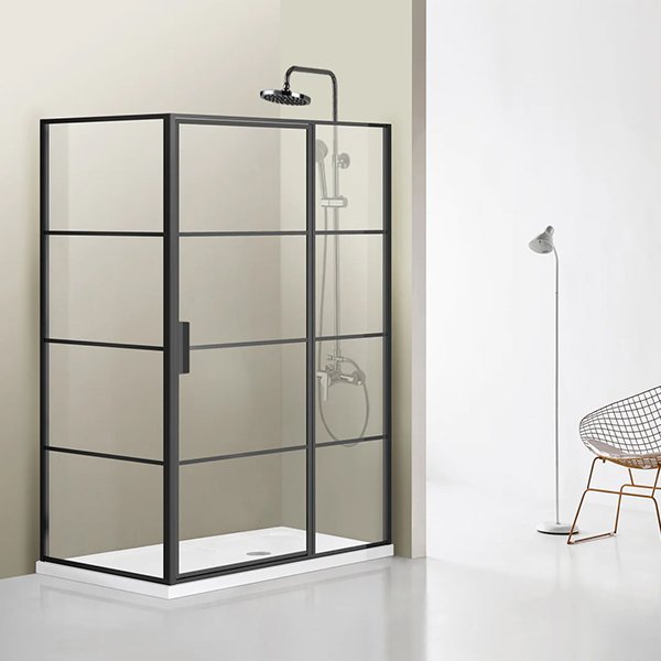 Sondrio Rectangle Pivot Shower Enclosure 60"W x 76"H  Rectangle Pivot