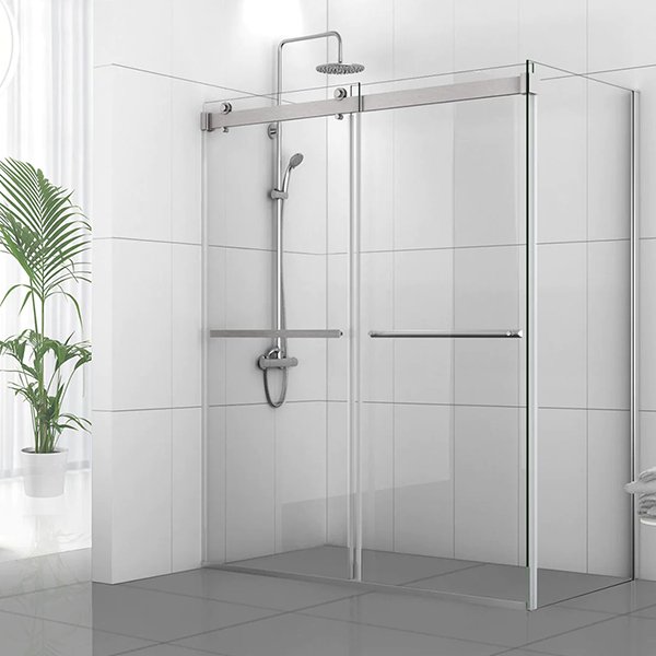 Spezia Rectangle Double Sliding Frameless Shower Enclosure 56"W x 76"H