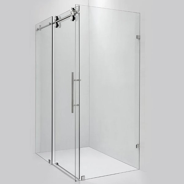 Villena Rectangle Single Sliding Frameless Shower Enclosure 60"W x 78"H