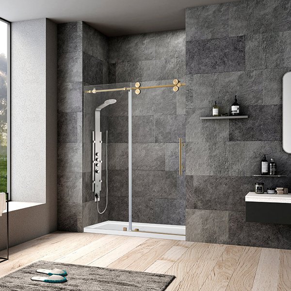 Villena Single Sliding Frameless Shower Door 60"W x 78"H